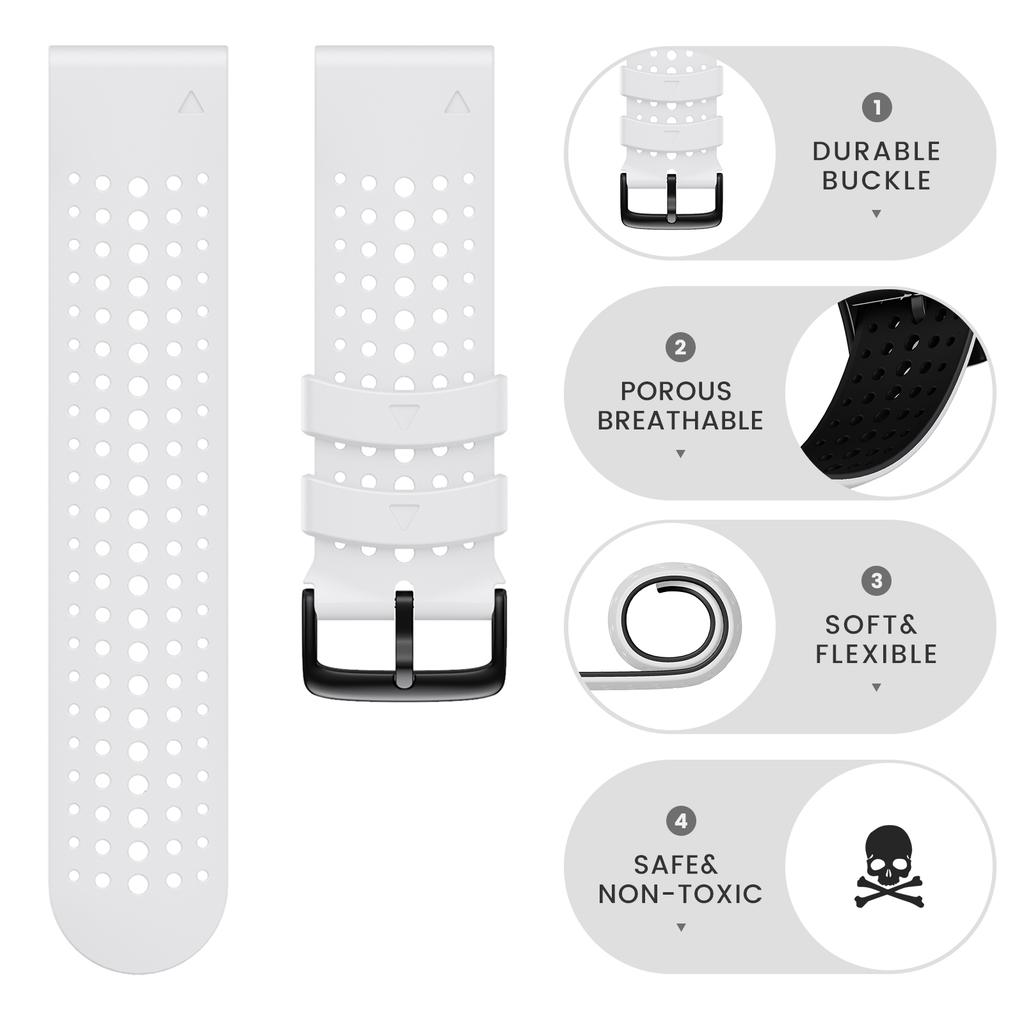 Silicone Watchband for Garmin Fenix 5X/Fenix 3 26mm Easy Fit for Fenix 5X Plus/Fenix 6X/Fenix 6X Pro/2 Delta PX