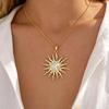 Elegant Sun and Moon Alloy Necklace with Diamond Accents