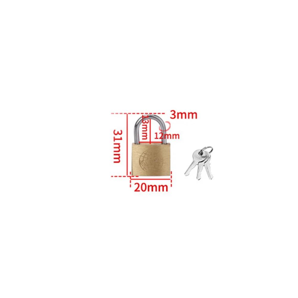 Copper Padlock Small Locks for Luggage Case Locker Home Improvement Hardware 20mm 25mm 30mm 40mm 50mm Include 3Keys