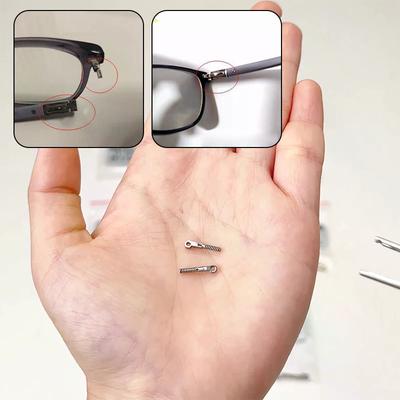 2Pcs Eyeglasses Spring Insert Glasses Repairing Flex Temples Optical Frame Broken Replacement Part Accessory Stainless Steel