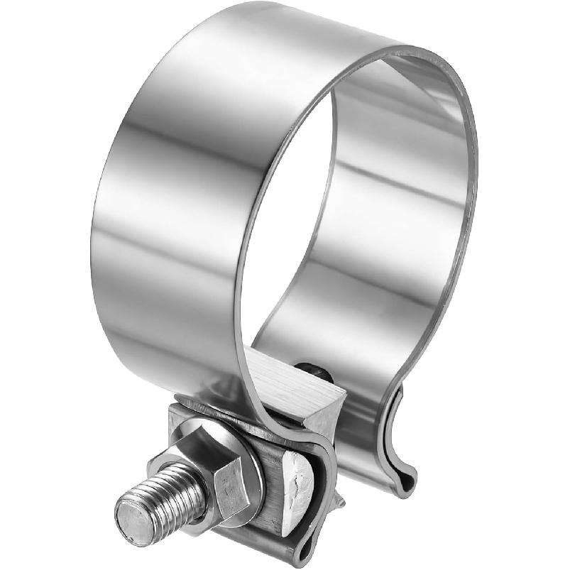 HARFINGTON 410 Stainless Steel Exhaust Clamp 2.48" Butt Joint Narrow Band Muffler Seal Exhaust Narrow Lap Butt Clamps for Pipes Muffler Converters