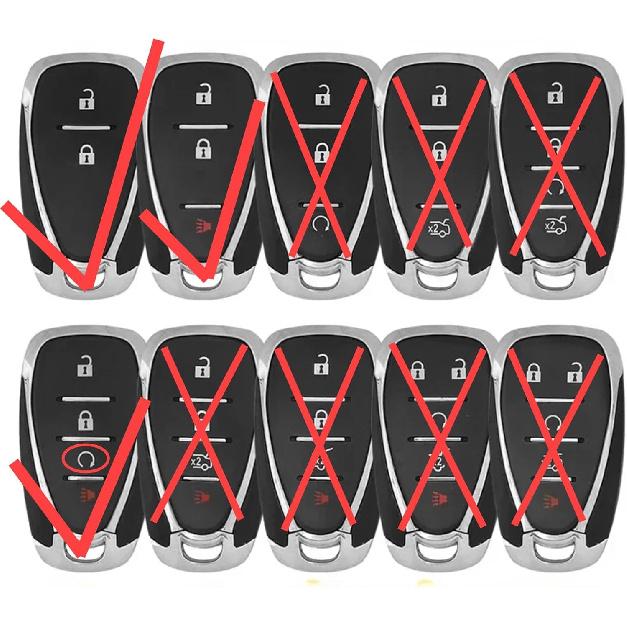 3 Button TPU Key Fob Shell Cover for 2016- Chevy Spark Traverse Equinox Trailblazer Trax