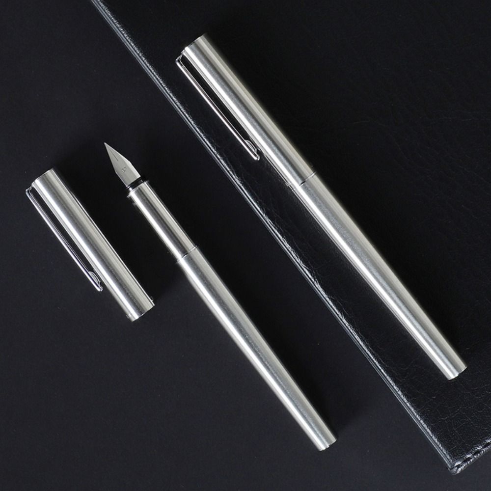 Stainless Steel Fountain Pen 0.38/0.5mm Writing Pen Simple Calligraphy Pen  Students