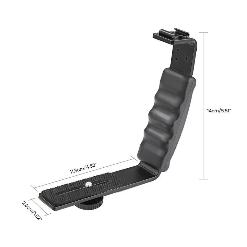 Handle Grip Mount L-Type Bracket With Cold Shoe 1/4'' Adapter Stand for Smooth Q2 4 OSMO Mobile 3 Gimbal Stabilizer