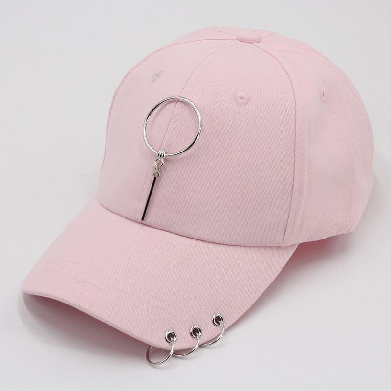Dad Hat Creative Piercing Ring Baseball Cap Punk Hip Hop Caps Cotton Adult Casual Solid Adjustable Unisex Caps