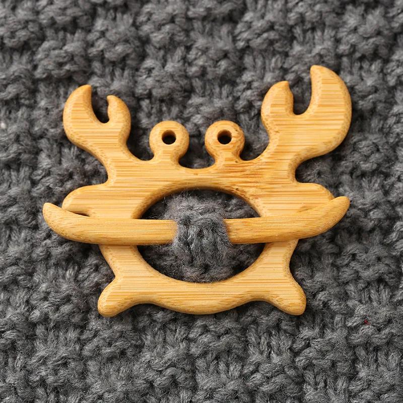 Brooch Pin With Wooden Animal Pattern Diy Craft Badge Cartoon Pin Funny Cute Shawl Pin Scarf Buckle Clasp Pins Jewelry Gift