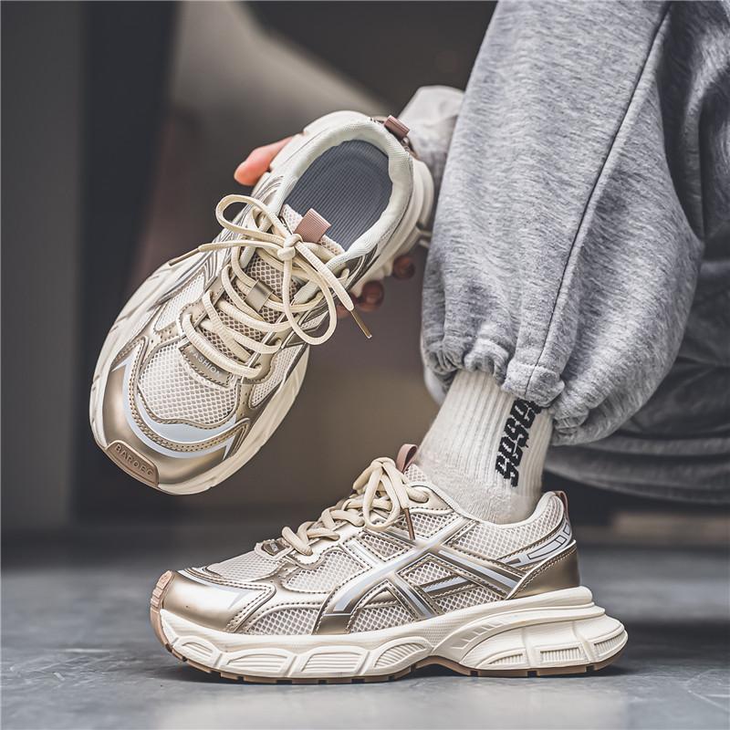 Men's shoes dad shoes autumn new breathable retro trend sports shoes men's lightweight thick-soled casual running shoes