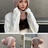 Korean Style Hat Scarf Set Women Winter Warm Cycling Ear for Protection Windproof Knitted Wool Pullover Cap Scarf for Wo