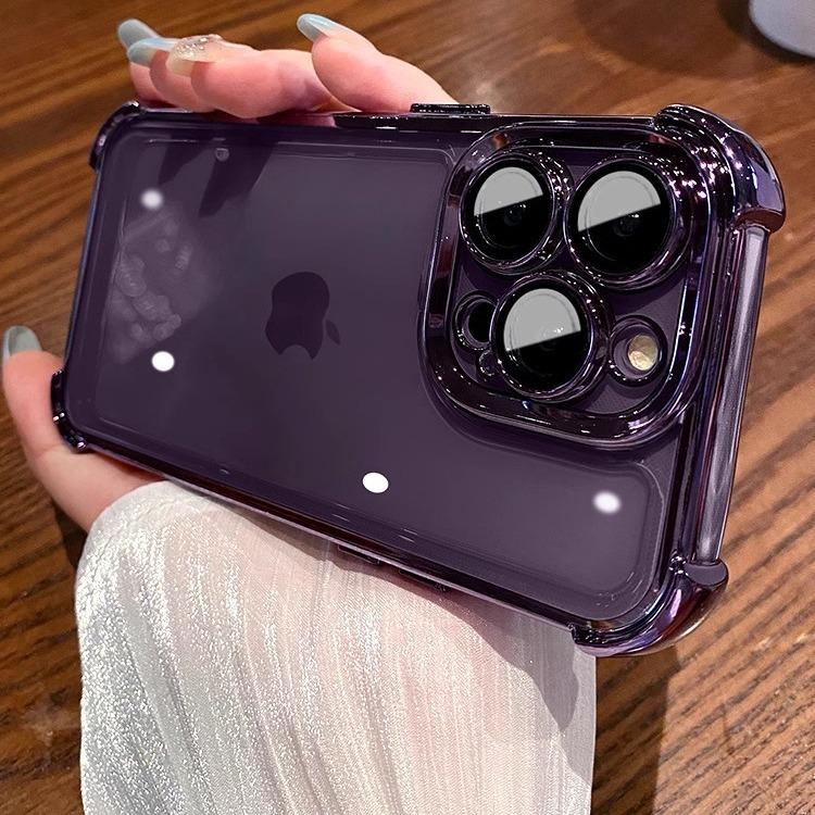 Vhodné pro pouzdro na telefon Iphone16promax, Průhledné ochranné pouzdro Apple 15, Pokovené 14/13, Vzduchové polštáře v rozích, Odolné proti pádu