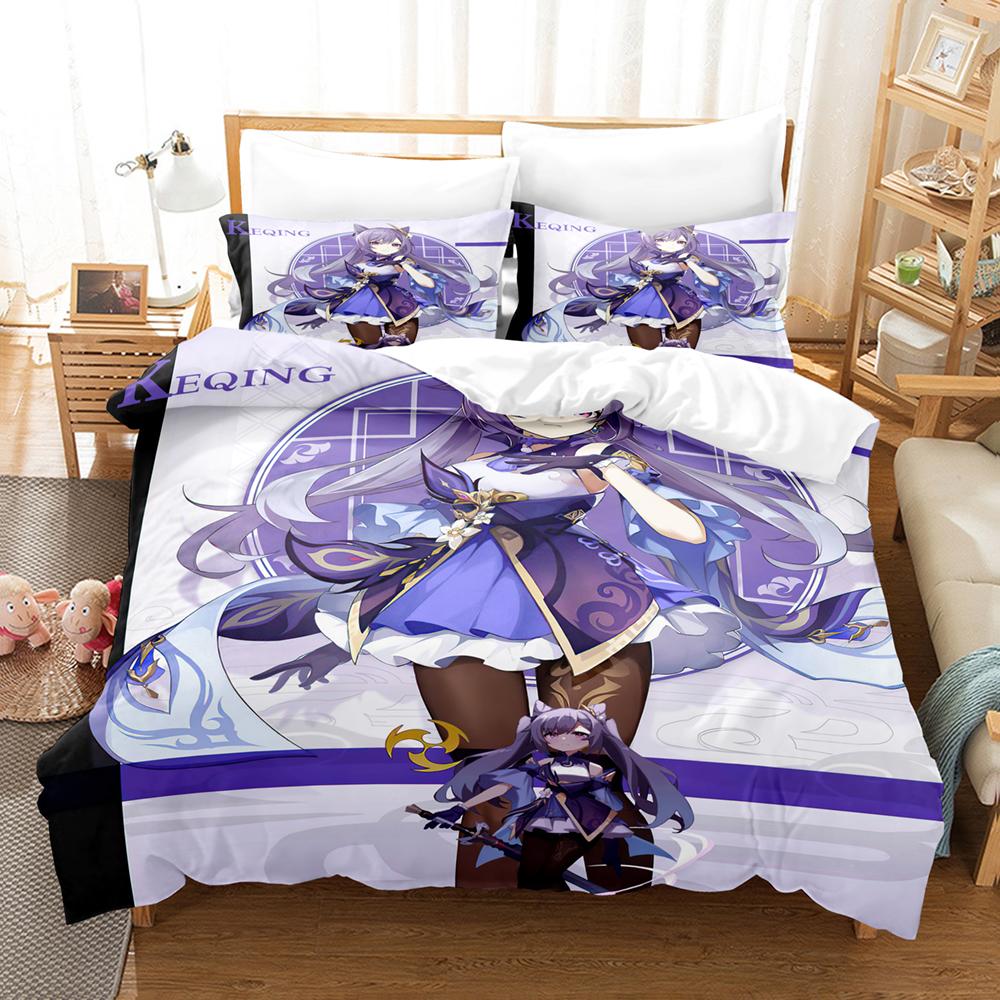 

Комплект пододеяльников с наволочками в японском стиле аниме Touhou Project Remilia Scarlet Flandre Bedding Sets Genshin Impact Bedwear EU single(135x200cm)