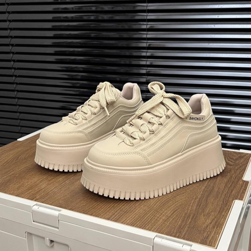 Thick-soled heightening little white shoes women's autumn new versatile muffin shoes fashion college style casual shoes women