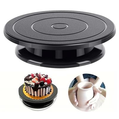 11 Zoll Drehteller, Gravurräder, Drehteller für Kuchen, Schwarz, Malteller, leichter Halter zum Malen