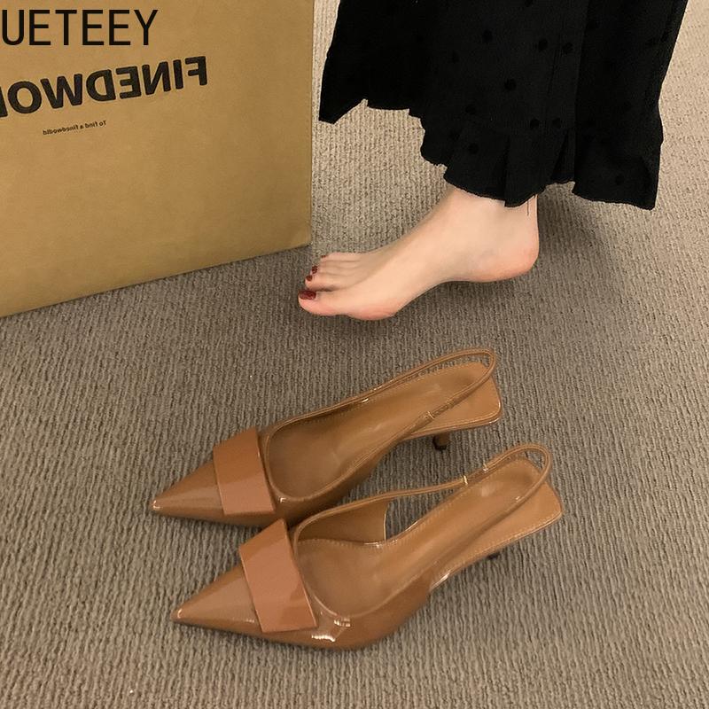 Fashion 2025 Summer High Heel Women Sandals Fashion Pointed Toe Singbacks Shoes Design Style Banquet Party Sandalias Shoes