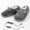 Usb Heating Slippers for Women Adjustable Temperature Warm Keeping Home Shoes Female Cute Little Monster Comfort Plush Slippers