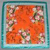  Fashion Bright Color Ladies Silk Scarf Brand Tulip Square Scarves Fouldard Fall Winter Elegant Womenl Satin Scarves