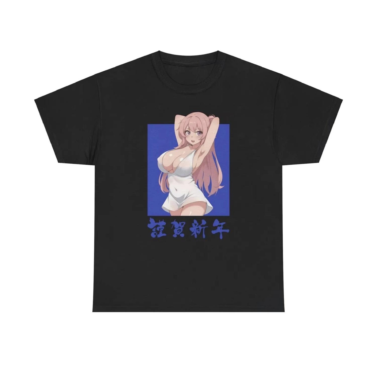 

2025 Sexy Anime Waifu Unisex T-Shirt, Cute ga Girl Tee, Perfect Gift for Friends All Breathable Personalized Loose Cotton Top S чёрный