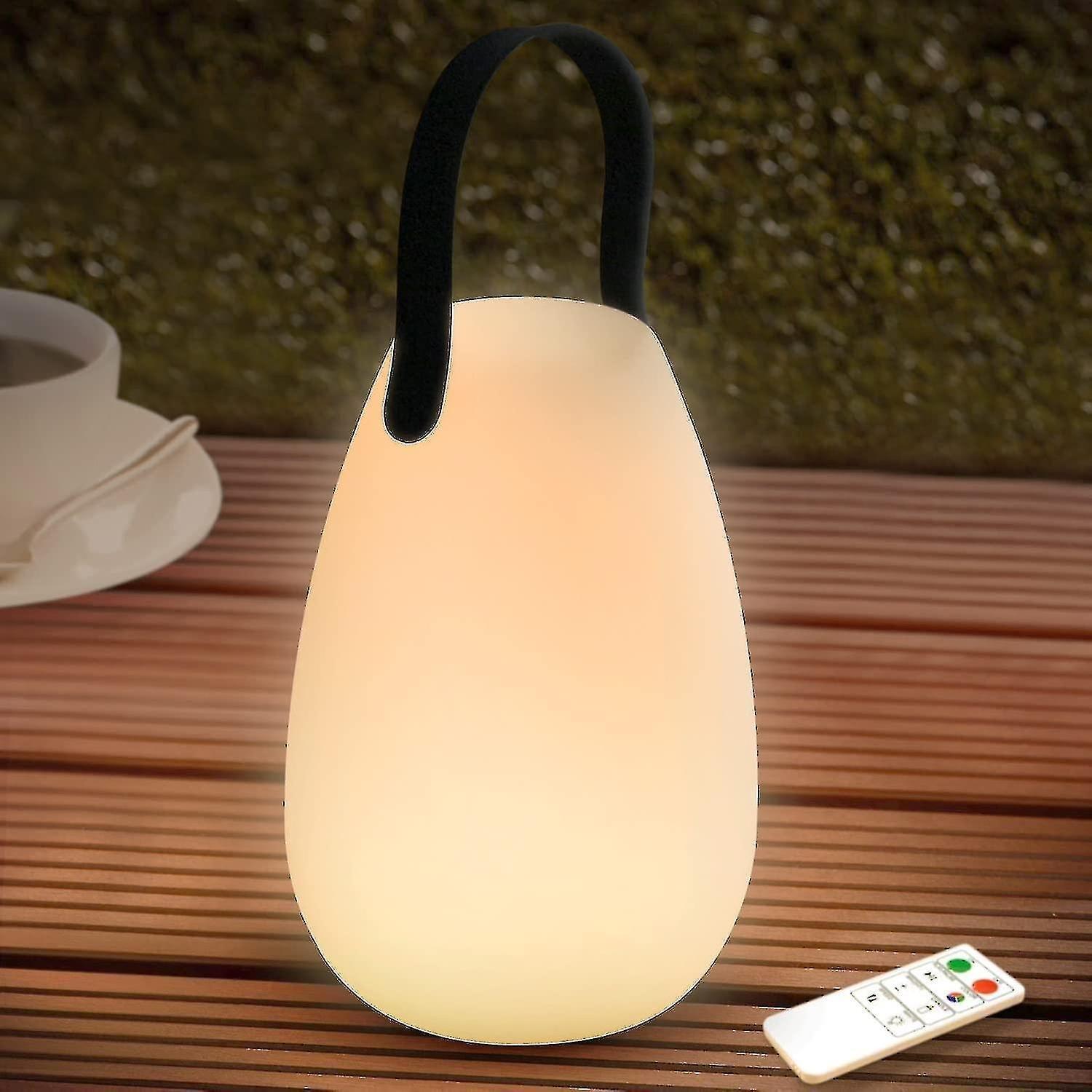 

Rechargeable Portable Table Lamp, Cordless RGB Lantern with Remote, Decorative LED Night Light, IP44 Waterproof Indoor Outdoor Lamp 1pcs