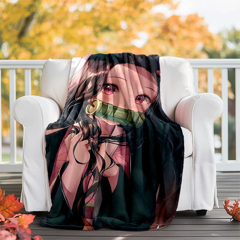 1pc nezouko6 Theme Blanket - Digital Print, Polyester, Cozy for All Seasons, Perfect for Outdoor, and Travel