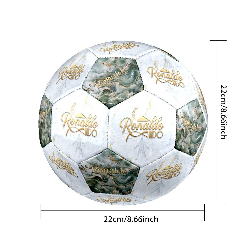 Ronaldo's Golden Legacy Size 5 Football Machine Sewn Indoor/Outdoor Training and Matches Ideal for Soccer Enthusiasts