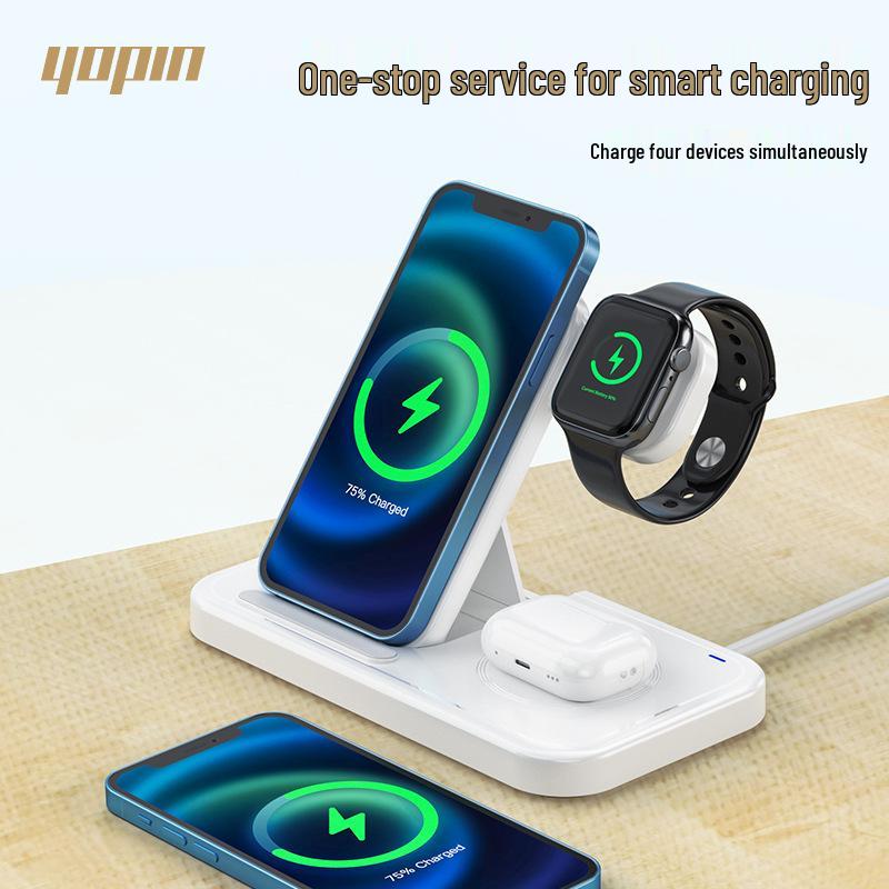 4-in-1 Foldable Wireless Charging Stand for iPhone, AirPods, and Apple Watch