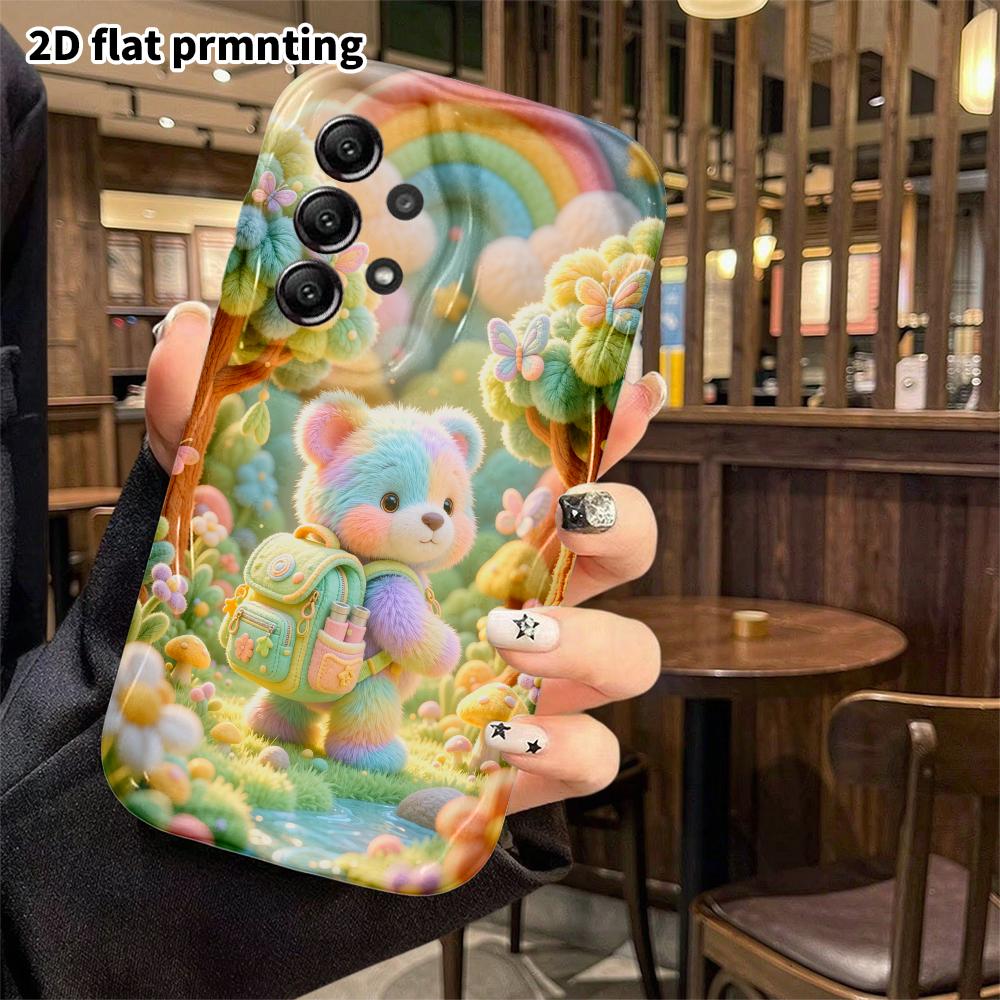 Phone Case: 2D Flat, Fits Samsung Galaxy A34 A35 M05 M06 S20 S22 S21 FE Plus 5G Protective Case, Forest Adventure Little Bear, Perfect Christmas and H