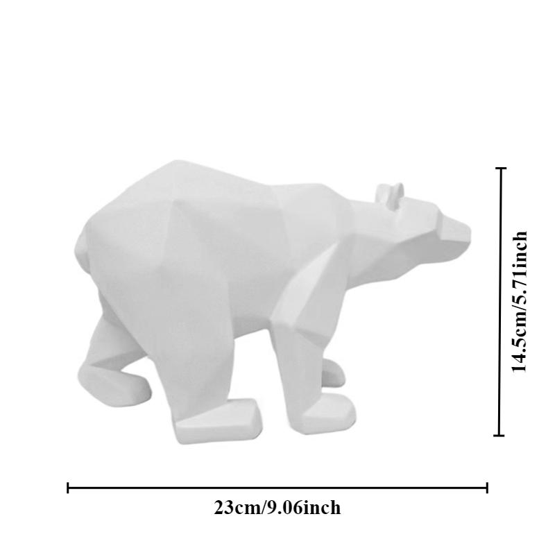 Home Decor Creative Geometric Resin Polar Bear Statue Fashion Desktop Ornament Modern Abstract Animals Interior Decorating Gift