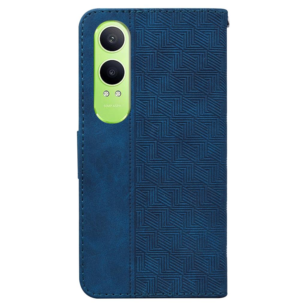 For OnePlus Nord CE4 Lite 5G/Oppo K12x 5G (China) Case PU Leather Geometry Imprint Wallet Phone Cover