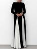 2025 Spring European & American Sling Colorblock Loose Swing Waist-Hugging Dress for Women