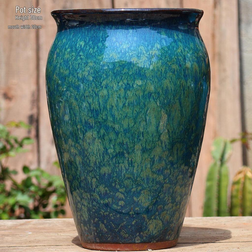 Handmade Large Ceramic Pot for Succulents & Orchids - Breathable, Coarse Pottery Bonsai Planter