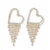 Exquisite Crystal Tassel & Butterfly Heart Stud Earrings for Women - European & American Shiny Ear Jewelry