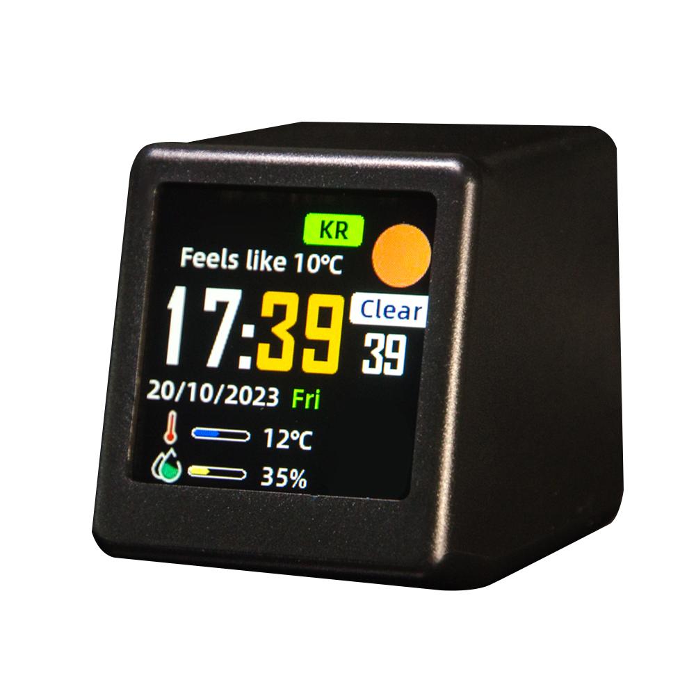 WiFi Wireless Weather Station Plug In Color Display Digital Calendar Temperature and Humidity Monitor for Desktop Decoration