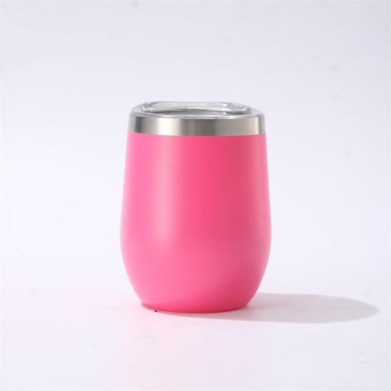 12oz Insulated Eggshell Stainless Steel Wine Glass (U-Shaped, Large Belly)