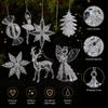 Acrylic Hanging Christmas Ornaments Clear Snowflake Ornaments  Christmas Party Decoration