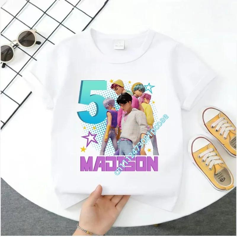 2026 New K-POP Saja Boys Print Short-Sleeved Spring Family Clothing for Boys and Girls Cute Cotton T-shirt for Boys and Girls