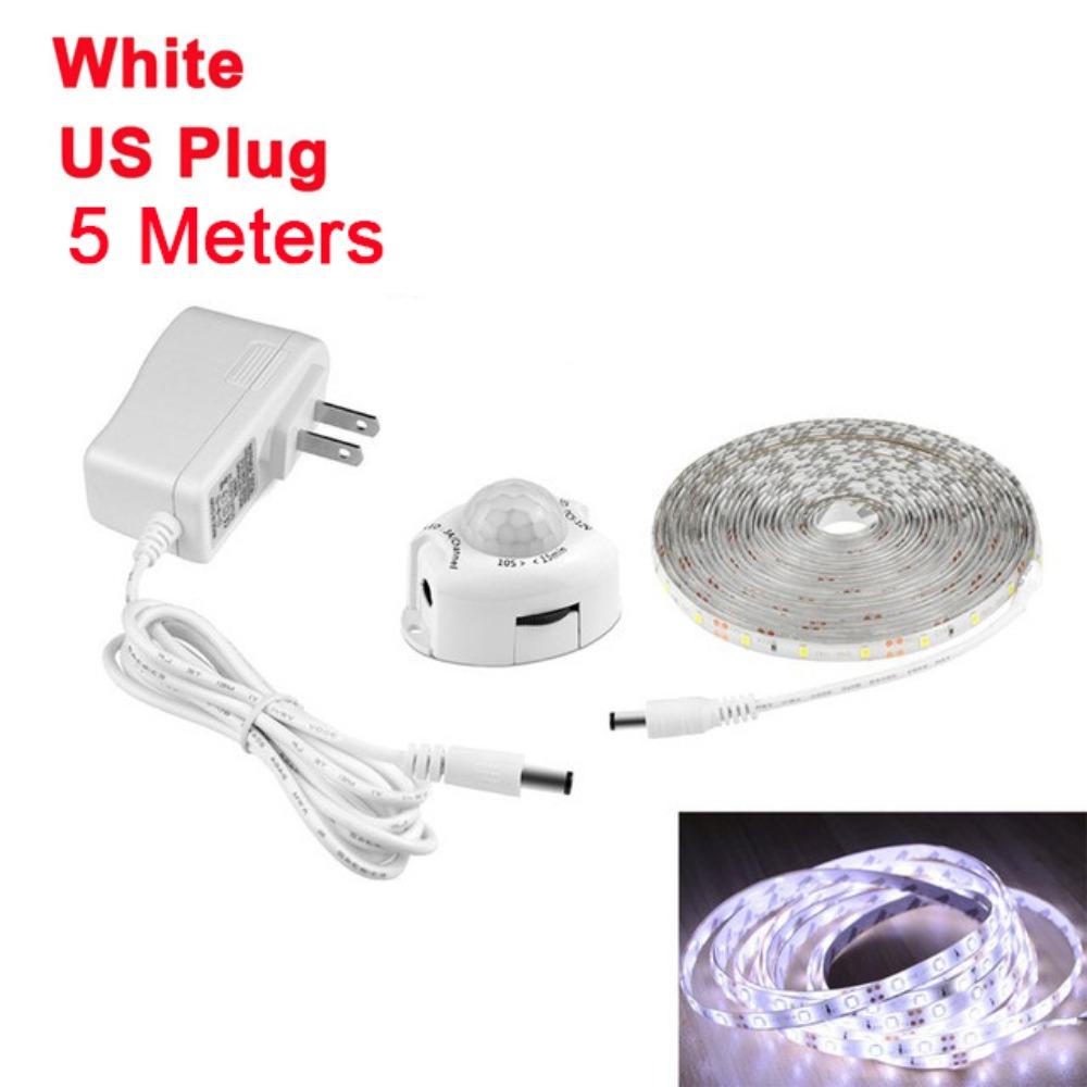 Hand Wave-Activated Motion Sensor LED Strip Waterproof DC12V Under Cabinet Lighting Auto On/Off Cabinet Strip Light Stair