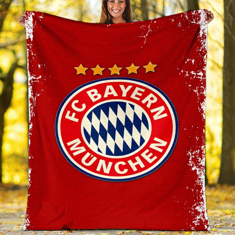 1pc B-Bayern Munich Theme Blanket - Digital Print, Polyester, Cozy for All Seasons, Perfect for Outdoor, and Travel