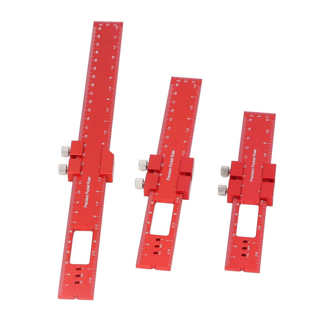 3Pcs Metal Slide Ruler Inch Metric Stop Marking T Type CNC Scribing Measuring Aluminum Woodworking R