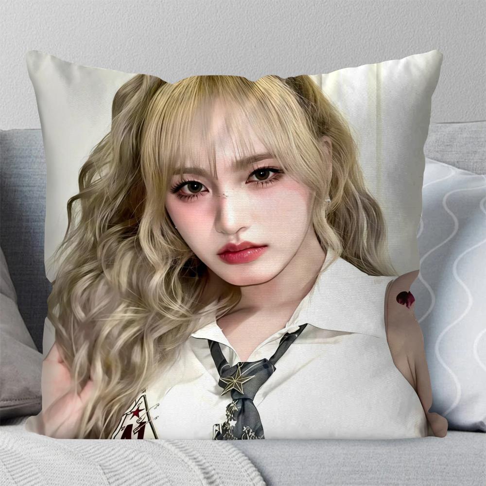 Liz Girlgroup I-ive Kissenbezug Quadratisches Kissen Schlafzimmer Sofa Freizeit Komfort Kissen Auto Wohnzimmer Heimdekoration 40X40