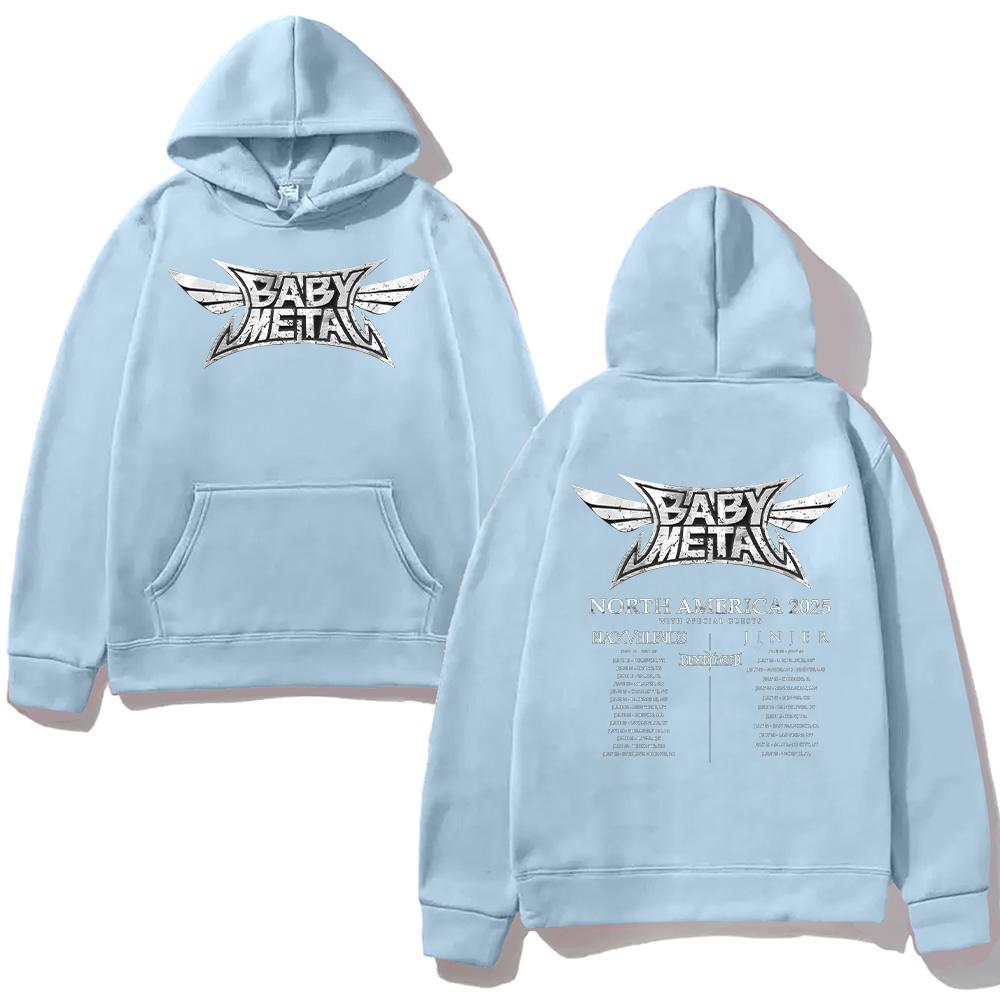 Babymetal Rock Band Hoodies Babymetal North America Tour 2025 Sweatshirt Men's Women Casual Harajuku Clothing Fashion Cotton Tee