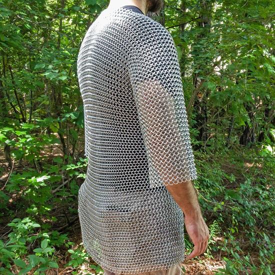 Foe Of Sword Haubergeon - Medieval Functional Historical Replica Chain Mail Armor Lang skjorte | Middels Stor