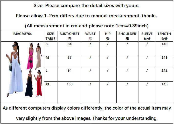 European and American Women's Summer New Dress Solid Color Jacquard Suspender, Deep V Sexy Loose Long Dress Women