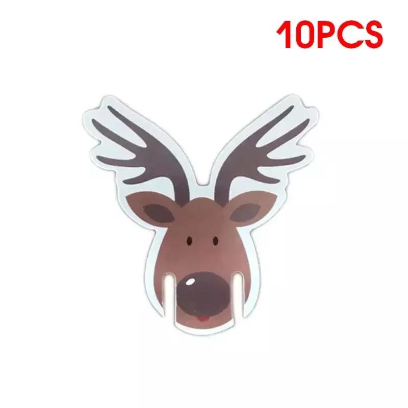 10pc/set Wine Cup Card Christmas Decor Santa Hat Glass Decor Xmas Tree Snowman Home Decoration Decor 2025 New Year Accessories