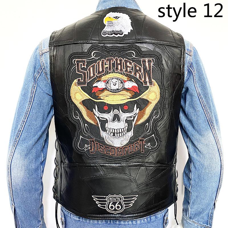 Модный мужской джинсовый жилет с вышивкой большого размера и без рукавов — фото 5