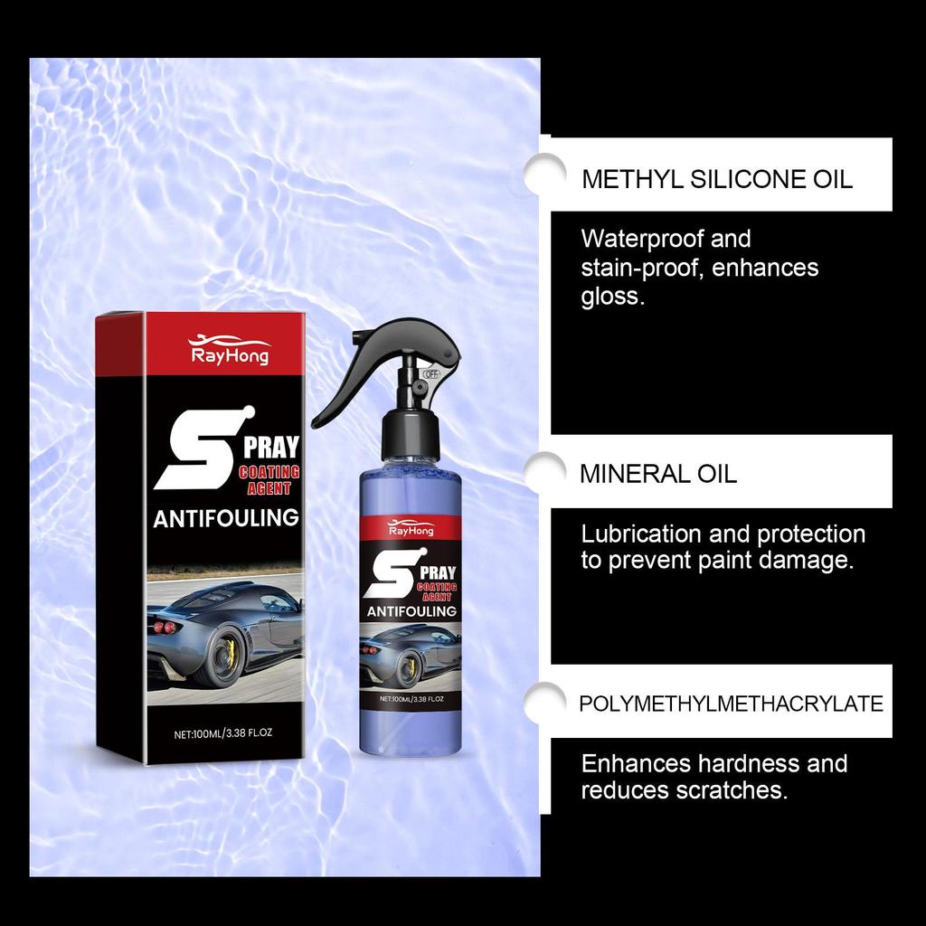 Rayhong car paint coating spray, body decontamination, cleaning, refurbishment, maintenance, glazing care solution 100ml