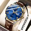 POEDAGAR Business Brand Men Clock Waterproof Luminous Date Week Fashion Man Wristwatch Leather Luxury Men's Quartz Watches Reloj
