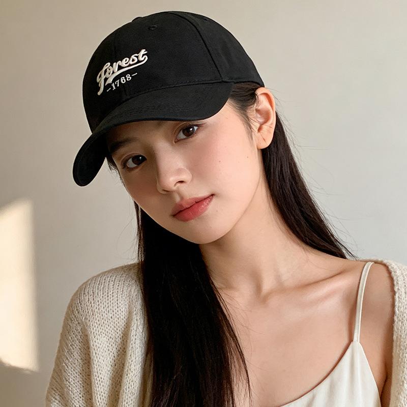 

Embroidered peaked cap children wide brim big head circumference sunshade sun protection casual baseball cap Regular size (56-59cm) чёрный