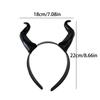 Stierhorn Stirnband Haaraccessoire Damen Schwarz Königin Hexe Dämon Hörner Kopfschmuck Cosplay Weihnachten Halloween Party Stirnband