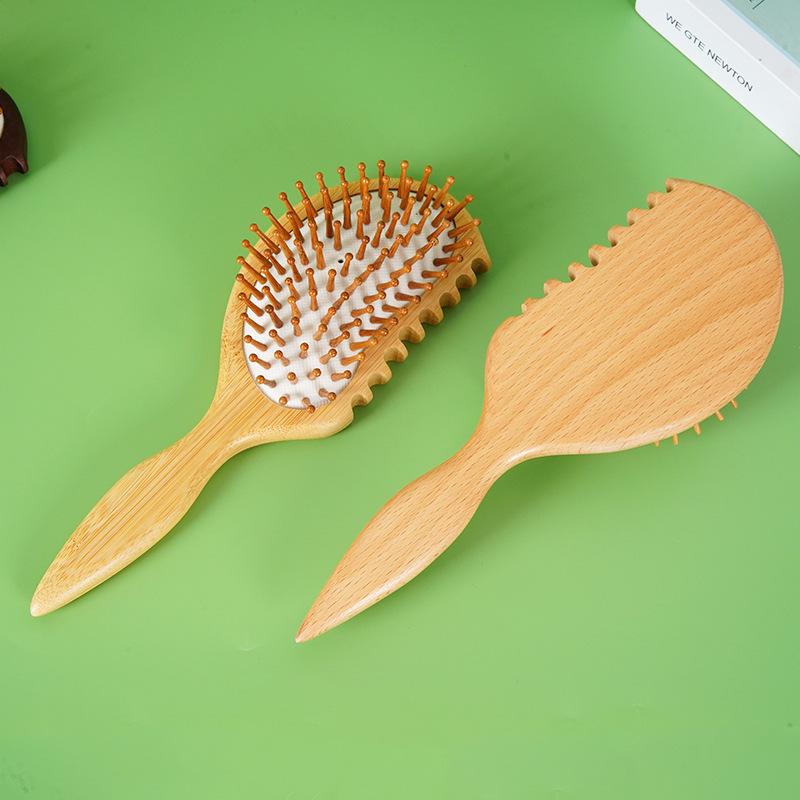 Bamboo Wooden Curl Defining Brush Curly Hair Brush for Detangling, Shaping and Defining Curls for Women and Men Wet & Dry Hair