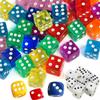 10 Stück D6 Quadratische Würfel Standard 16mm Sechsseitige Pips Würfel für Tischspiele - Undurchsichtig, Transparent