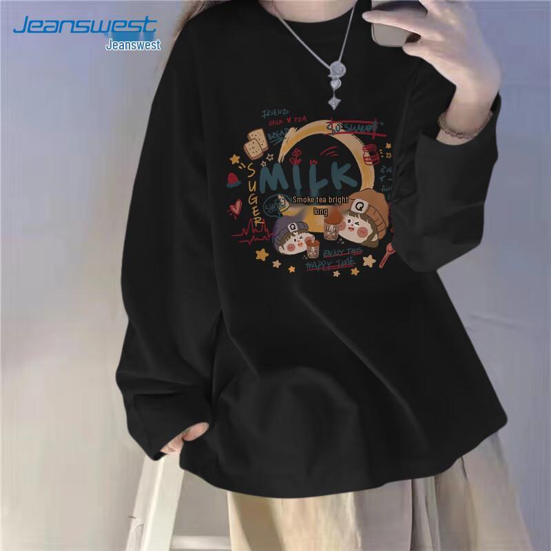 Jeanswest Women s Loose Fit Pure Cotton Long Sleeve T-Shirt XL